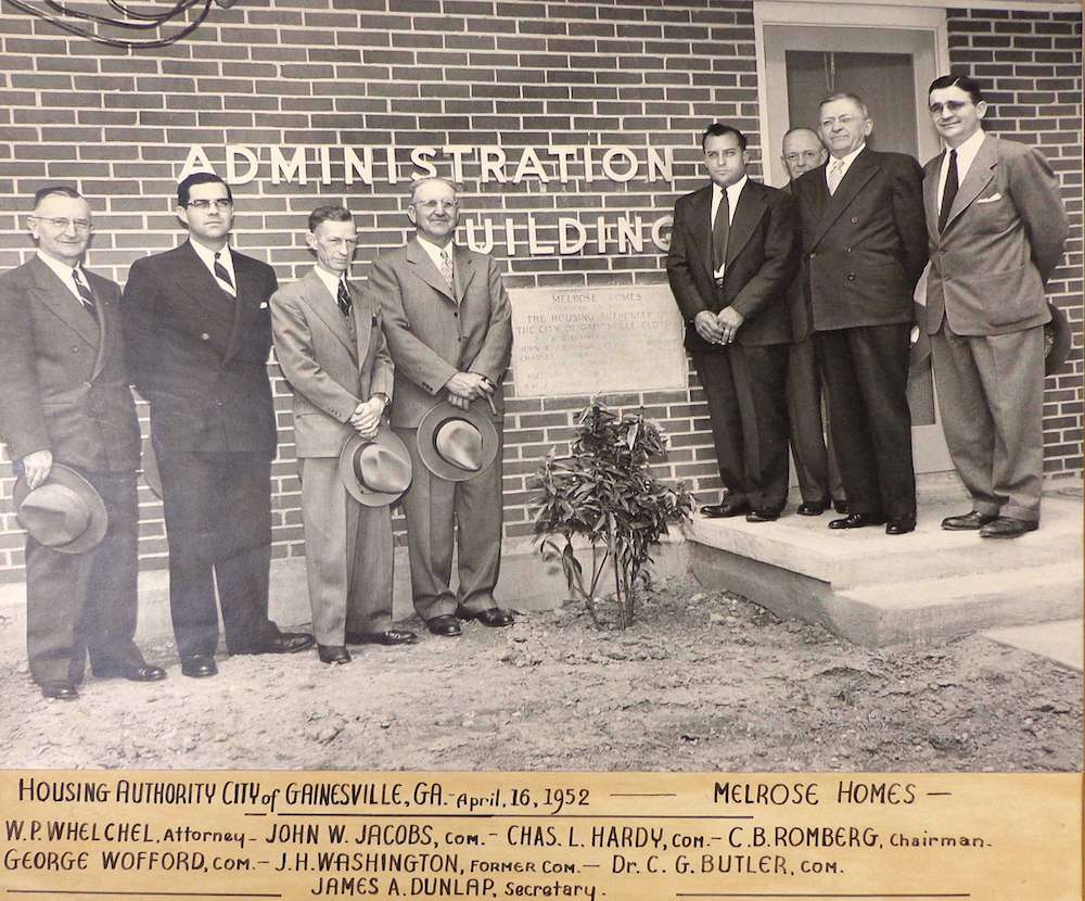 The original board of the GHA. Photo was taken in 1952, standing at the old office/maintanence shop. Today, the MAC (Melrose Arts and Activity Center) sits on this spot.