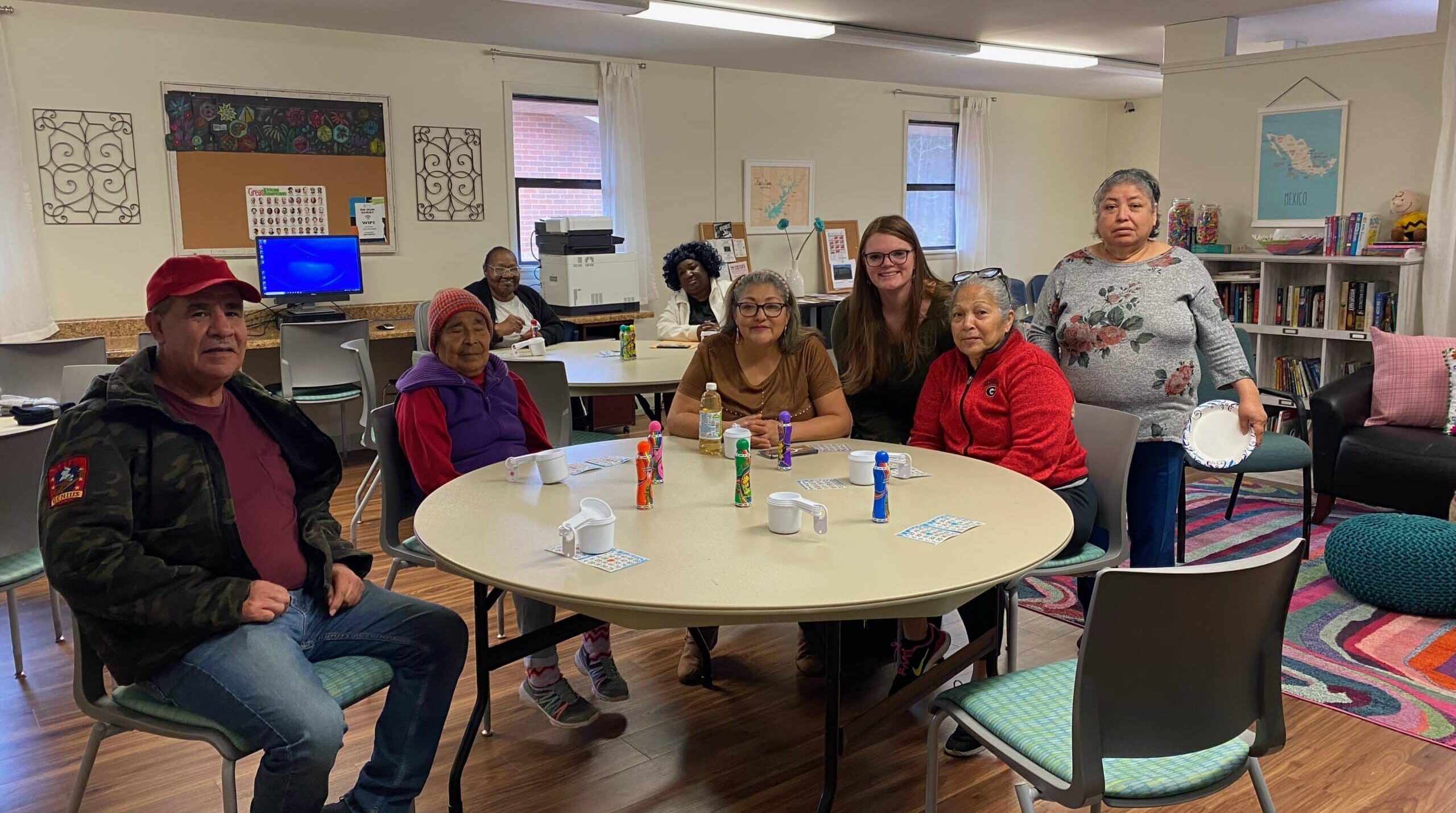 residents playing bingo